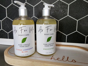 Liquid Hand Soap - Pure Castile - Organic Wash